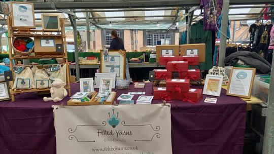 Felted Yarns stall at York Shambles Market
