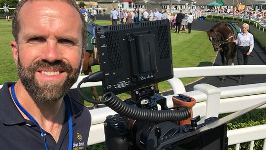 Alex Brown filming at Catterick