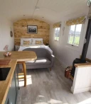 herd wick shepherd hut - alpaca themed