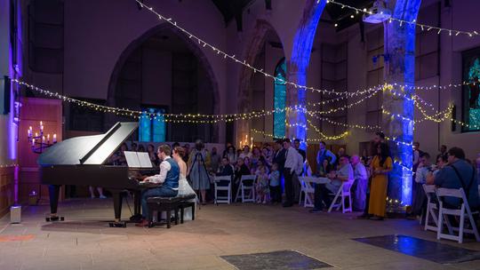 NCEM evening with piano and uplighters