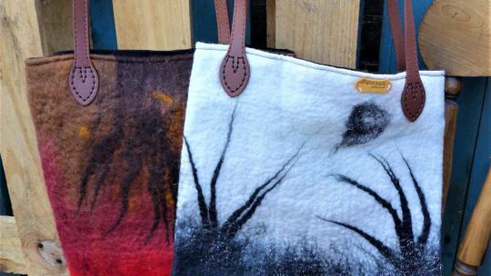 Tote bags - felted outer & cotton lining